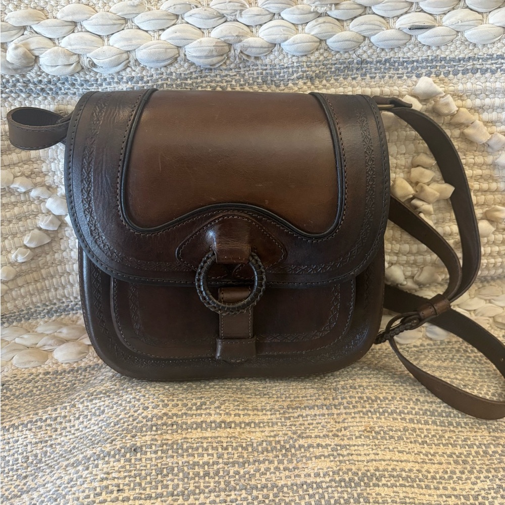 Vintage Leather Saddle Bag